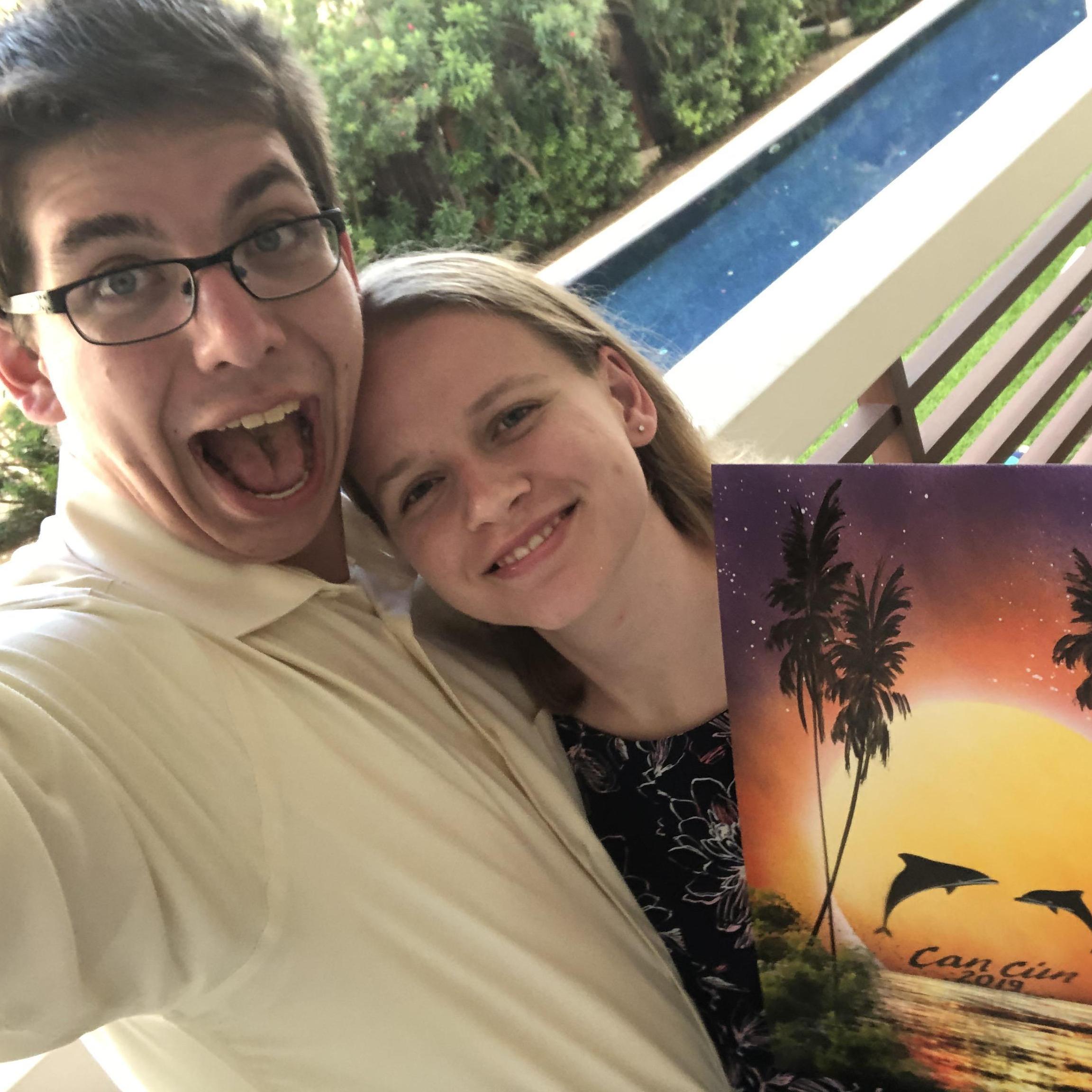 A selfie on the balcony after saying yes