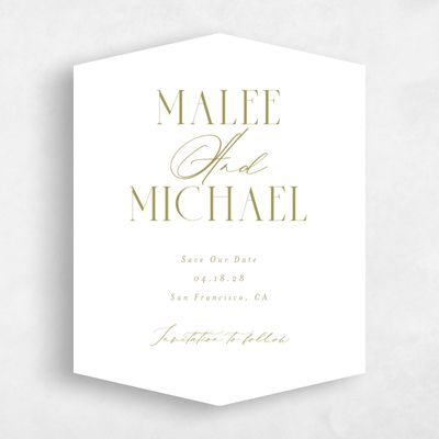 Green Diamond Wedding Save the Date - Portsmouth Portrait