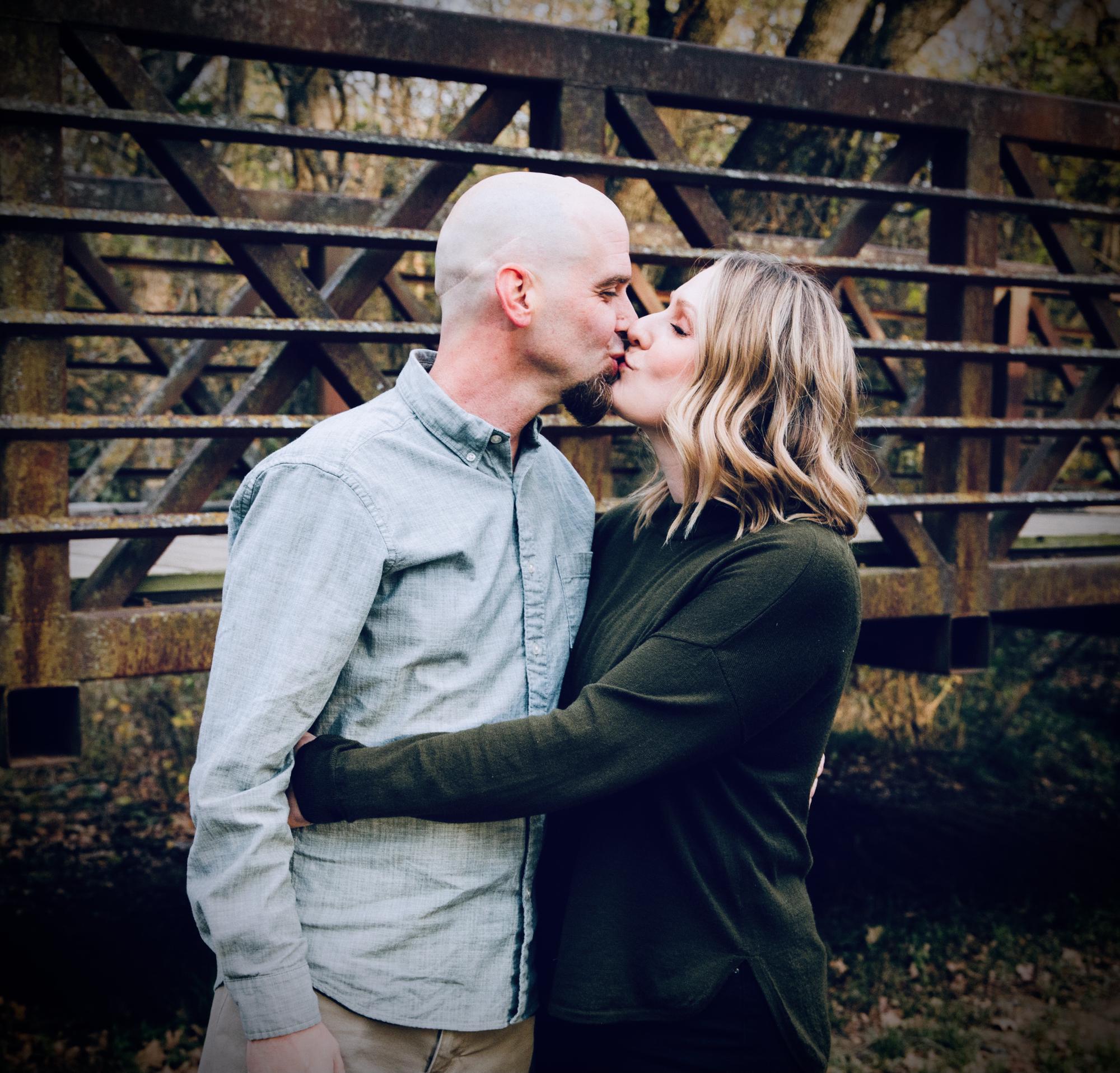 The only kissing picture that exists of us....so far. Picture taken by Elizabeth's dear friend, Lindsay Jones, who encouraged this public display of affection.