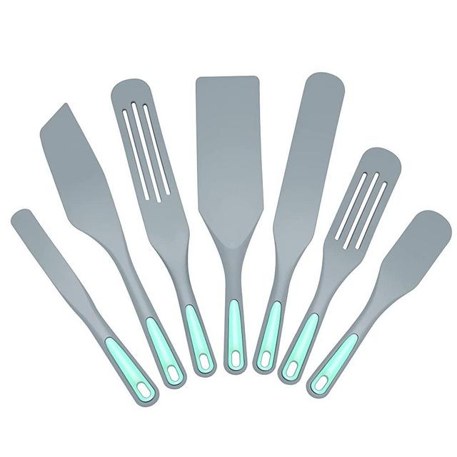 To encounter Silicone Spurtles Set, 7 Piece Nonstick Spurtle Kitchen Utensils, Silicone Spatula, 580F Heat Resistant Spurtle for Salad Stir, Cake Make and Pan-Fried Steak