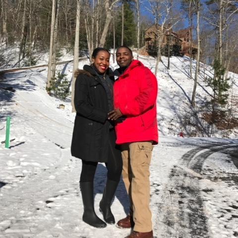 Couples' trip in the mountains! Our car got stuck here for hours.