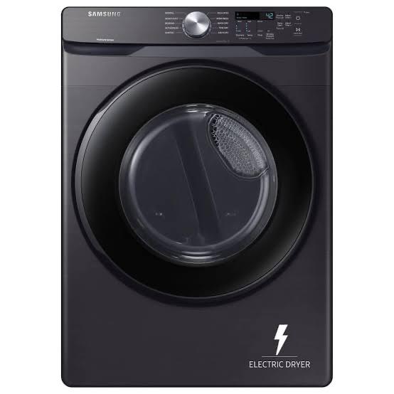 Samsung - 7.5 Cu. Ft. Stackable Electric Dryer with Sensor Dry - Black Stainless Steel