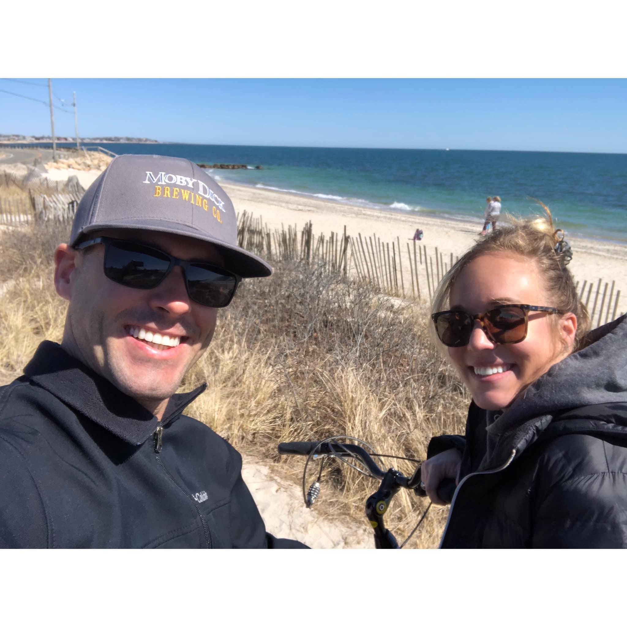 Riding bikes on the "Freedom Trail in Massachusetts while living in Rhode Island when Todd was at the Naval Justice School.