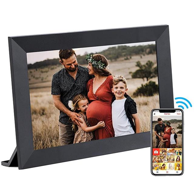 Ikismet Digital Picture Frame 10.1 Inch WiFi Digital Photo Frame with 16GB Storage, HD Touch Screen Display, Auto-Rotate, Share Photos via Frameo APP Anywhere - Gift for Family and Friends (Black)