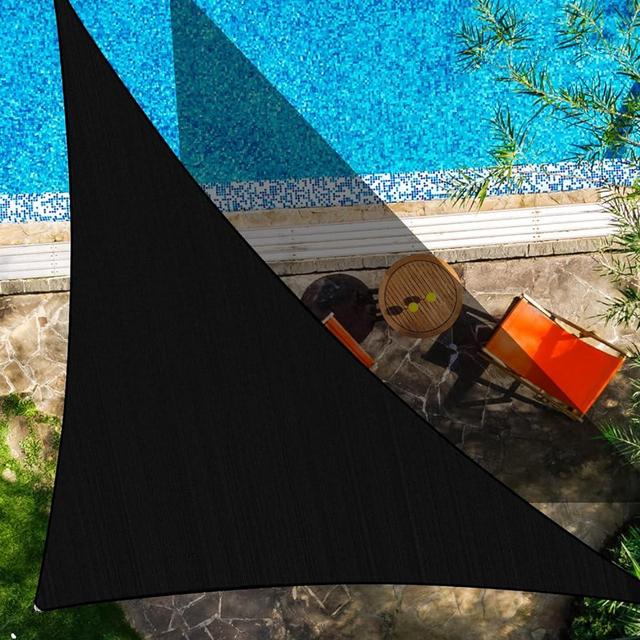 CIELO COLORIDO 16' x 16' x 22.6' Black Right Triangle Sun Shade Sail,95% UV Blockage,Water & Air Permeable, Commercial, Custom Size Accepted