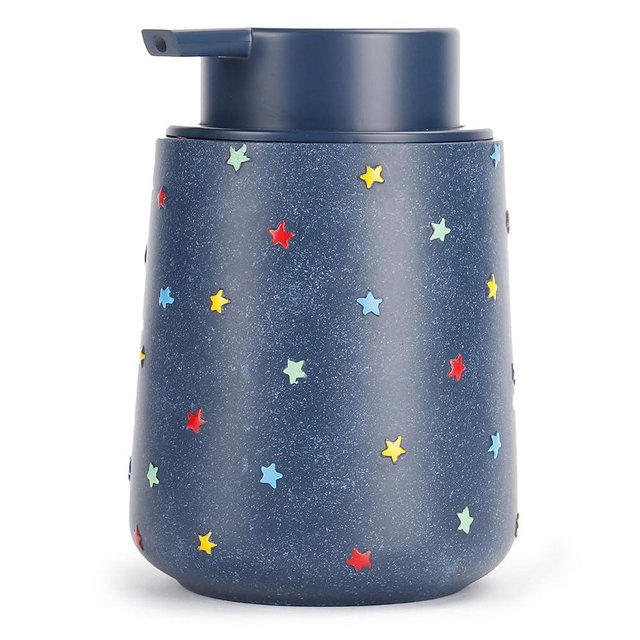 YMXYJM Blue Resin Star Soap Dispenser - 12 oz Refillable Liquid Hand Soap Lotion Dispenser With Large Pump - Perfect For Bathroom, Kitchen & Gifts