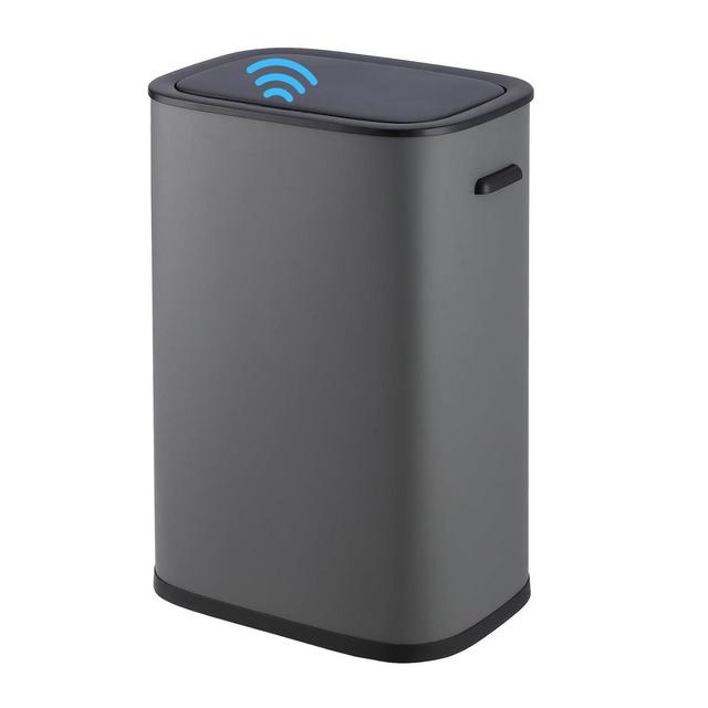 14.5 Gallon/55L Automatic Motion Sensor Trash Can with Soft-Close Lid & Handle, Stainless Steel Touchless Waste Bin