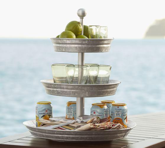 Rivet Galvanized Metal 3-Tier Stand - www.potterybarn.com