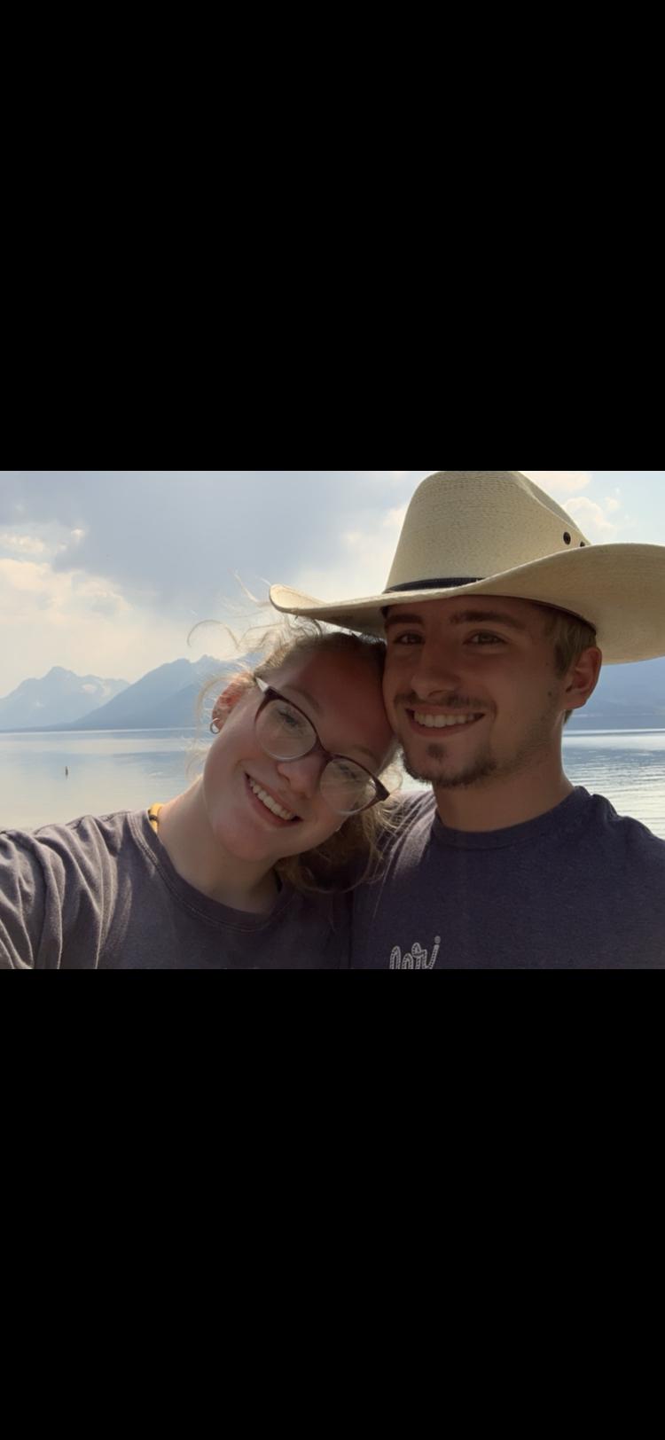 We saved up all our money to go on a road trip from KY to WY! Here we are outside of Grand Tetons!