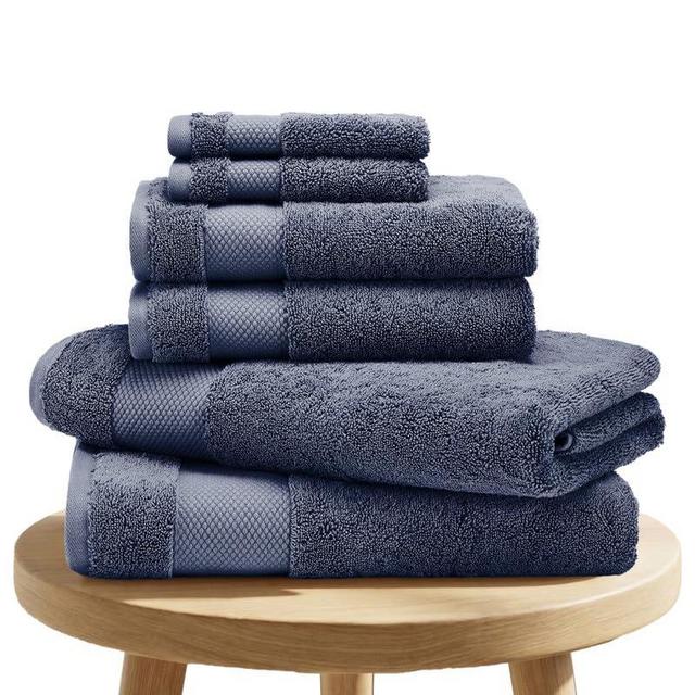 BIOWEAVES 100% Organic Cotton 6-Piece Luxury Bathroom Towels Set GOTS Certified 700 GSM, 2 Bath Towels, 2 Hand Towels & 2 Wash Cloths - Mineral