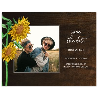 Brown Country Wedding Digital Save the Date - Bonnie Landscape