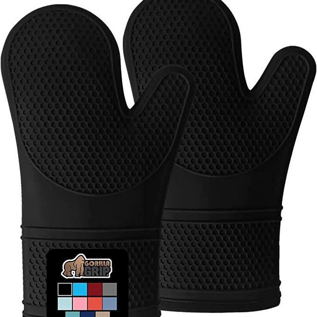 Gorilla Grip Silicone Oven Mitts Set (black)