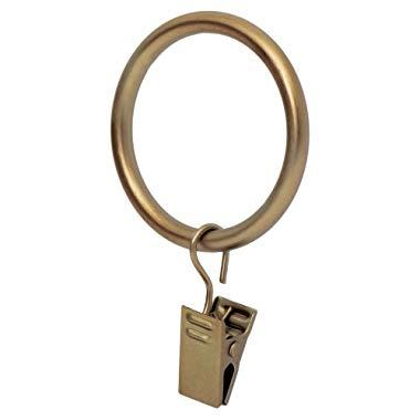 Ivilon Drapery Curtain Clip Rings - Clips Ring for Curtain Panels 1.7", Set of 14 - Warm Gold