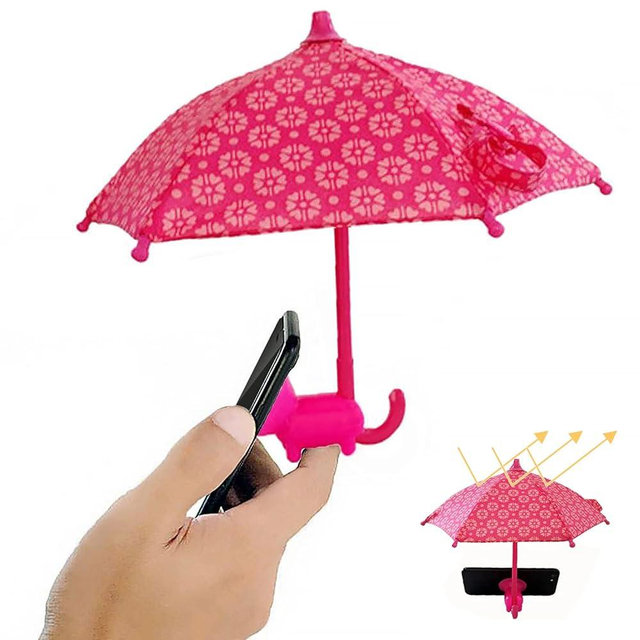 Phone Umbrella for Sun, Cell Phone Umbrella Sun Shade with Universal Adjustable Piggy Suction Cup Stand, Outdoor Cute Anti-Reflective Shield for iPhone 16 15 14 13 Pro Max, 4-10” Smartphones
