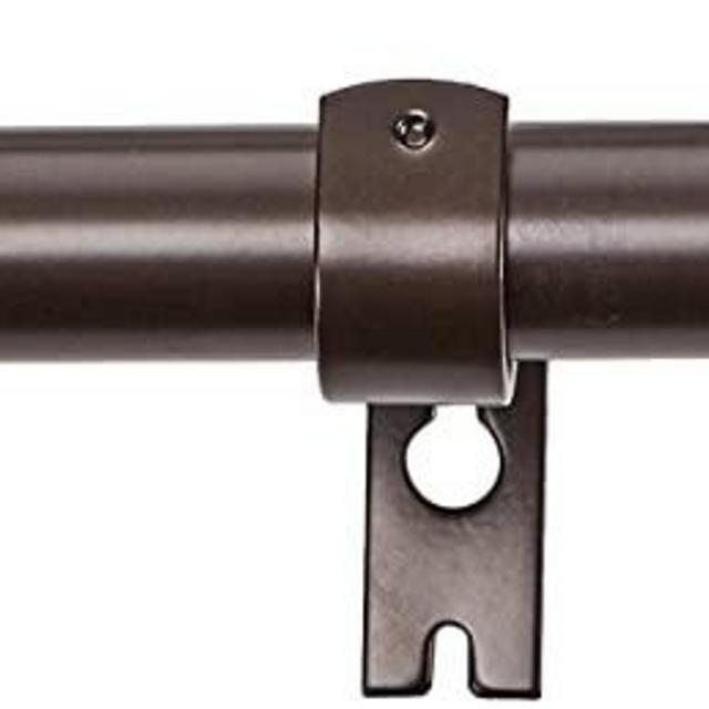 Amazon Basics 1-Inch Curtain Rod with Cap Finials - 72 to 144 Inch, Dark Bronze (Espresso)