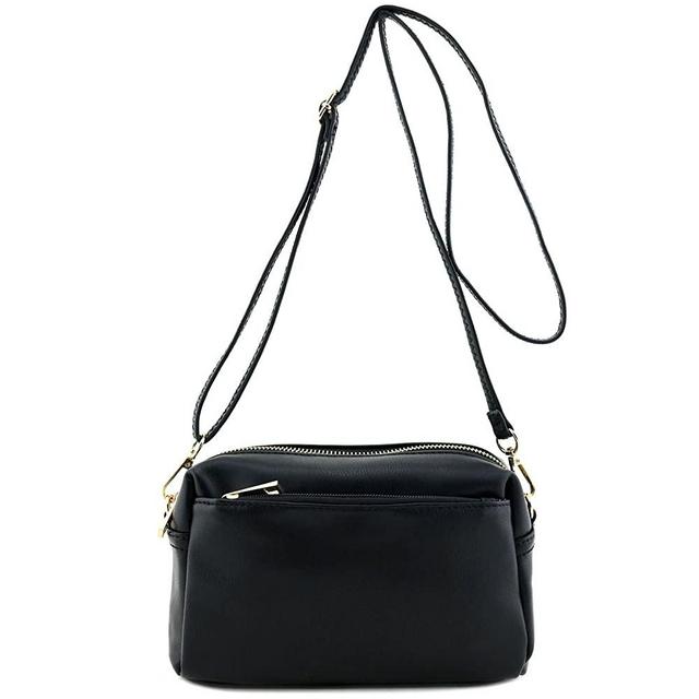 Triple Zip Small Crossbody Bag