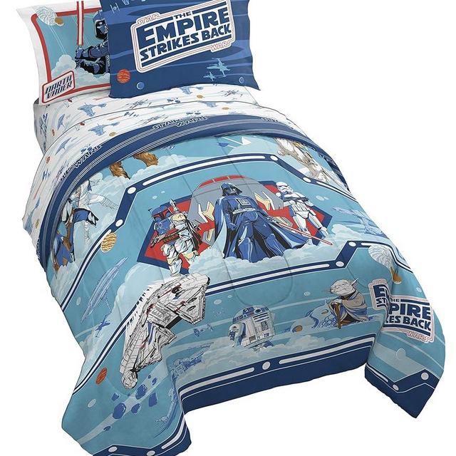 Jay Franco Star Wars Empire Strikes Back 4 Piece Full Bed Set - Includes Reversible Comforter & Sheet Set - Super Soft Fade Resistant Microfiber