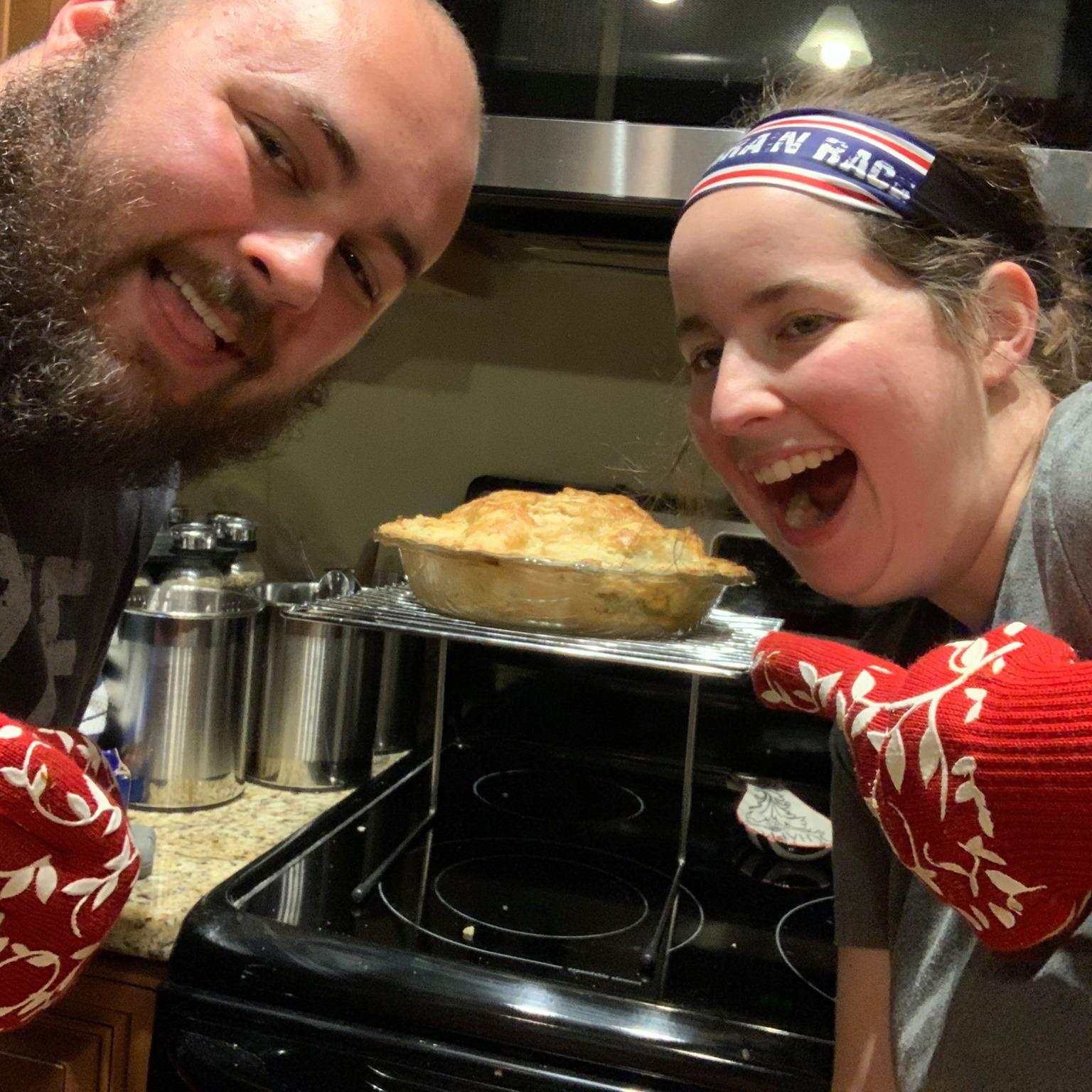 Made a pie in our apartment during the pandemic.