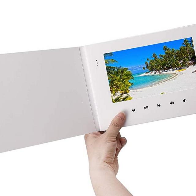 LuguLake 7" Video Greeting Card,Video Brochure for Father's Day, Christmas, Anniversary, Marketing Include 2G Memory and Rechargeable Battery LCD Screen Digital Brochures