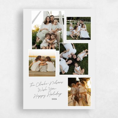 Bright Gray, Grey Holiday Card - Hutton