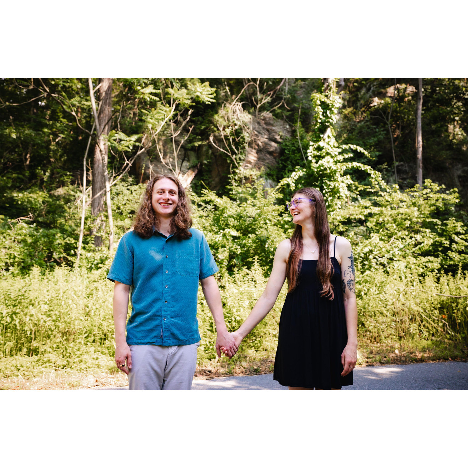 Our first date was climbing the rocks behind us!