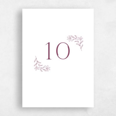 Deep Magenta, Purple Wedding Table Number - Creston