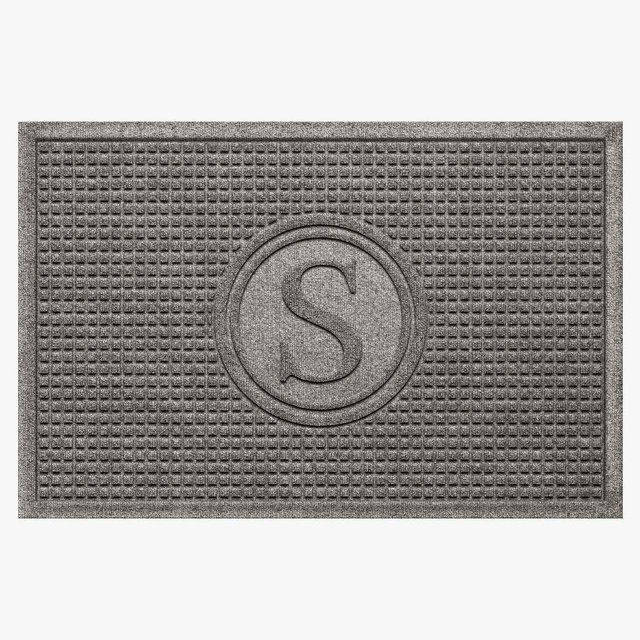 WaterHog Squares Monogram Doormat, 2'X 3', Medium Gray