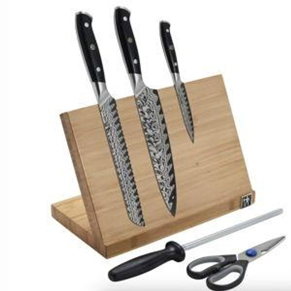 Damascus Steel Knife Set w/Magnetic Easel | Henckels US