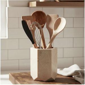 Radicaln Marble Utensil Holder 6.5" Inches Verona Handmade Spoon Holder for Kitchen Counter, Ideal Kitchen Utensils Set Organizer For Farmhouse Kitchens Decor, Cooking Utensil & Spatula Set