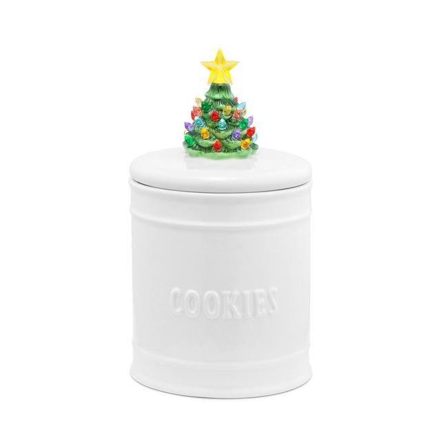 Ceramic Tree Cookie Jar White - Mr. Christmas