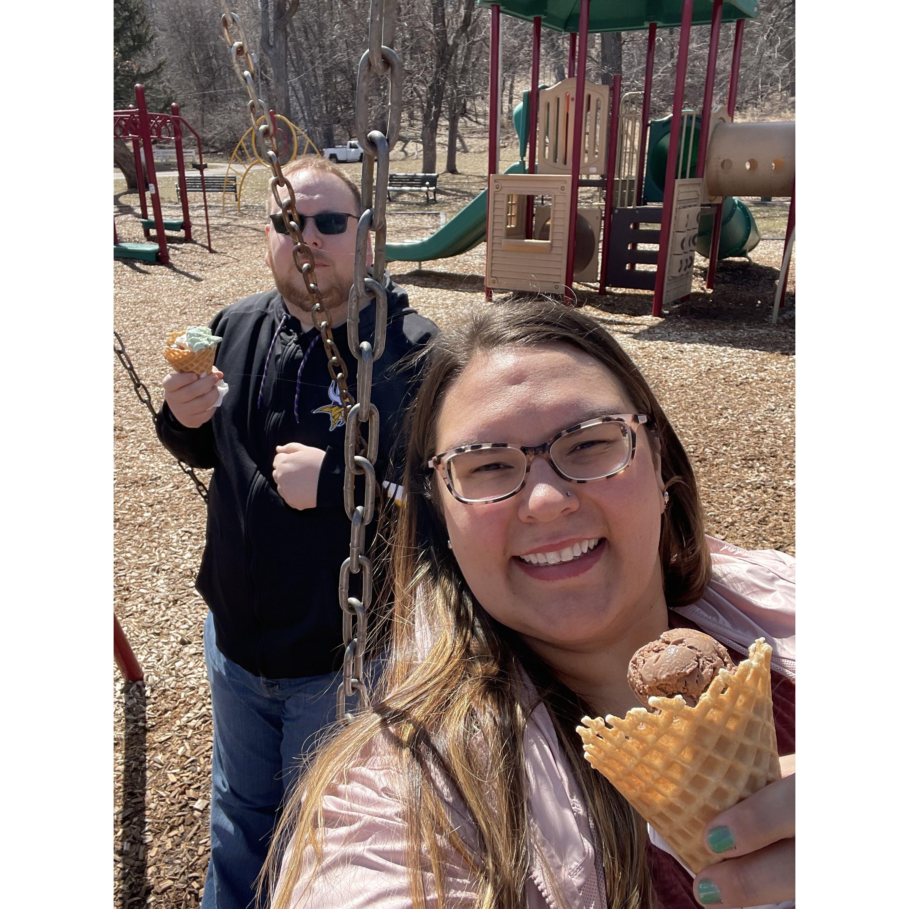 Why not get ice cream when it's cold outside? Dan taking me on a road trip showing me around and stopping by childhood memory places!