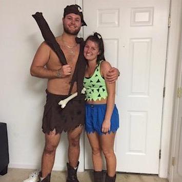 They never turn down a good costume party. Here's them as Pebbles and BamBam!
