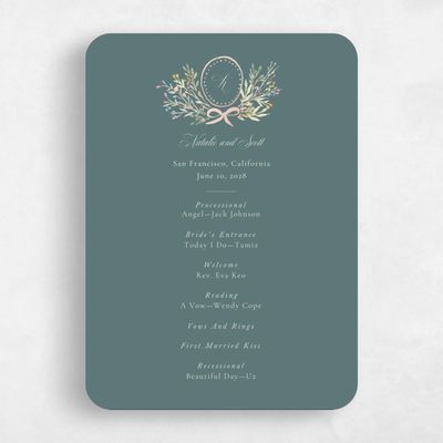 Blue Rounded Wedding Program - Pesco