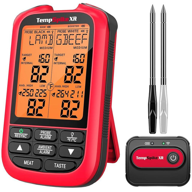 ThermoPro TempSpike 2000FT Wireless Meat Thermometer with 2 Ultra-Thin Meat Probe, Smart Meat Thermometer Digital Wireless for Rotisserie, Smoker, BBQ, Grill and Kitchen Cooking Thermometer