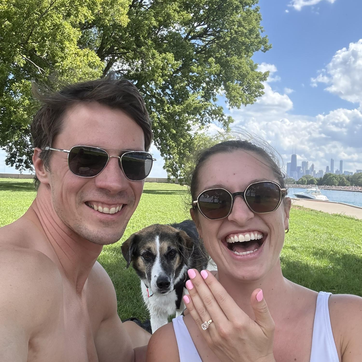 Belmont Harbor, where we got engaged!