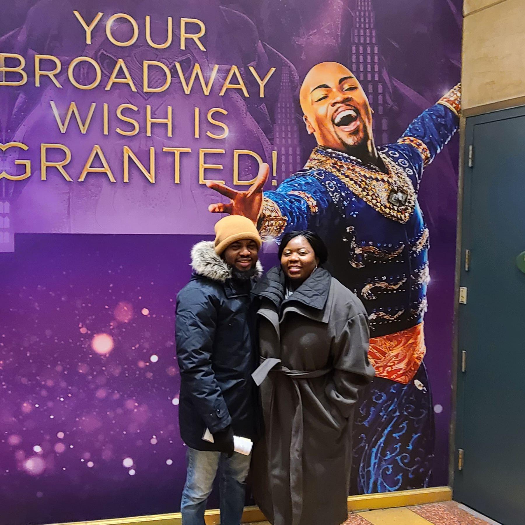 Went to see Aladdin on Broadway in NYC, January, 2022