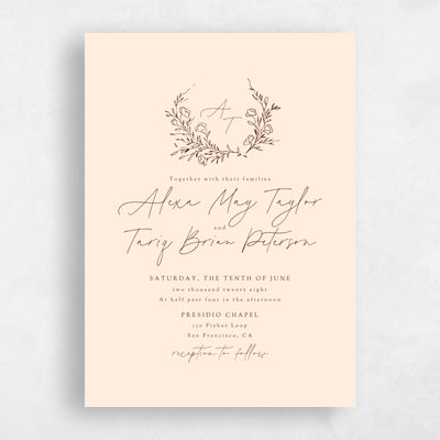Buttercream, Orange Wedding Invitation - Marnina Portrait
