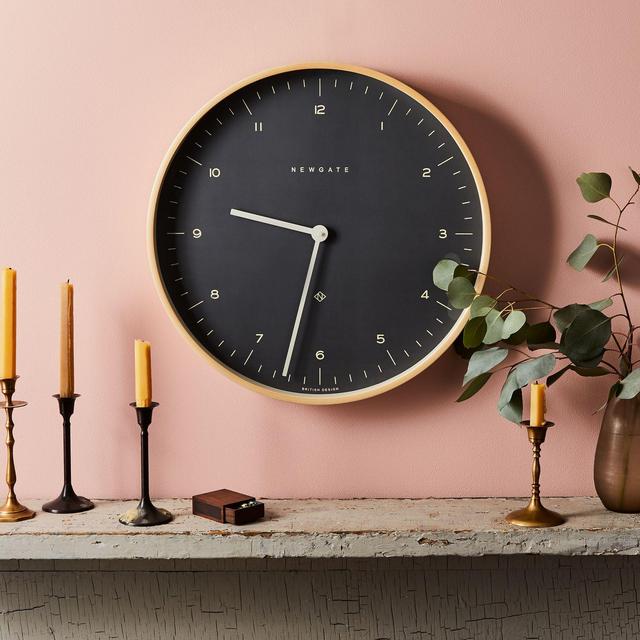 Mr. Clarke Large Modern Plywood Wall Clock in Dark Oil Grey