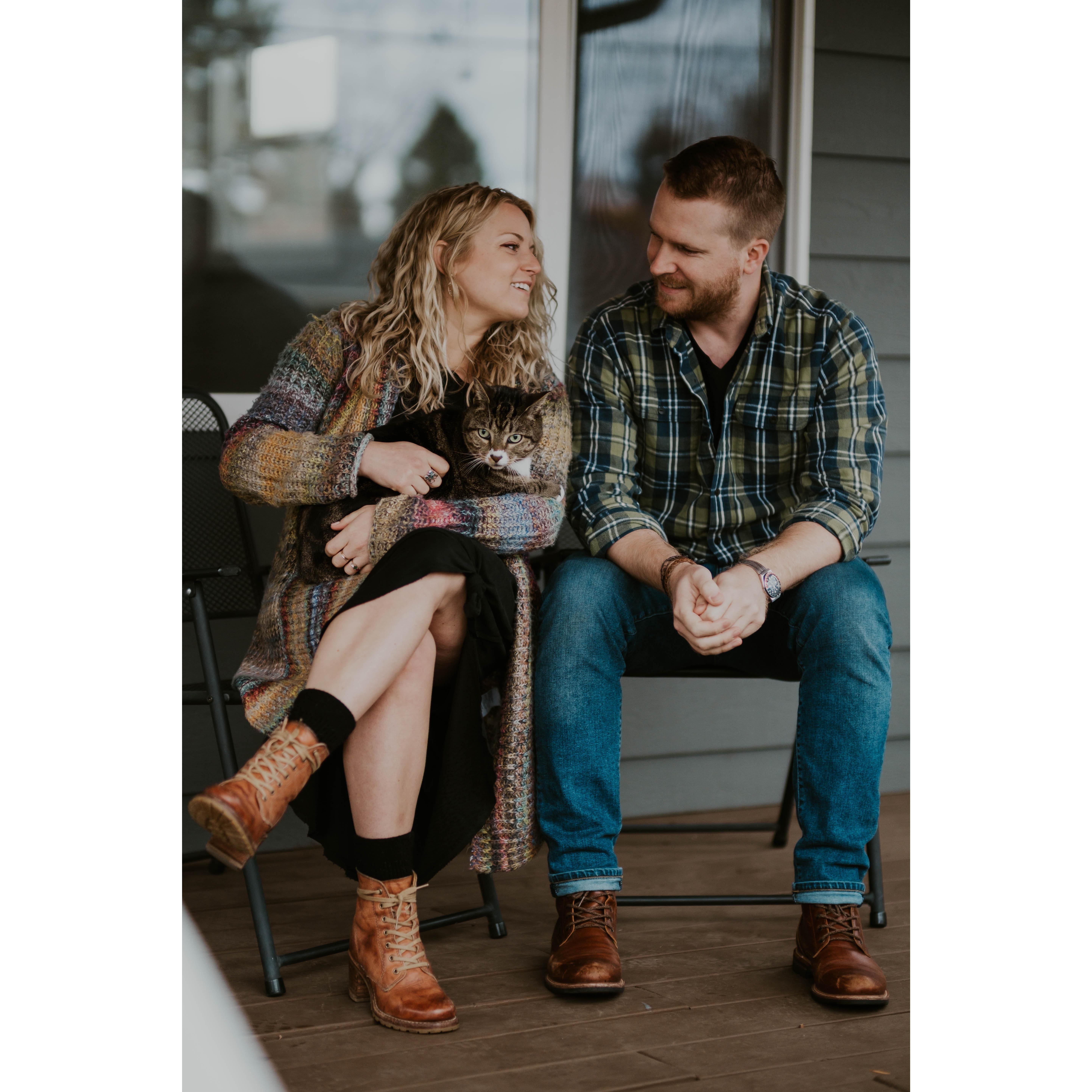One happy family on our new front porch.