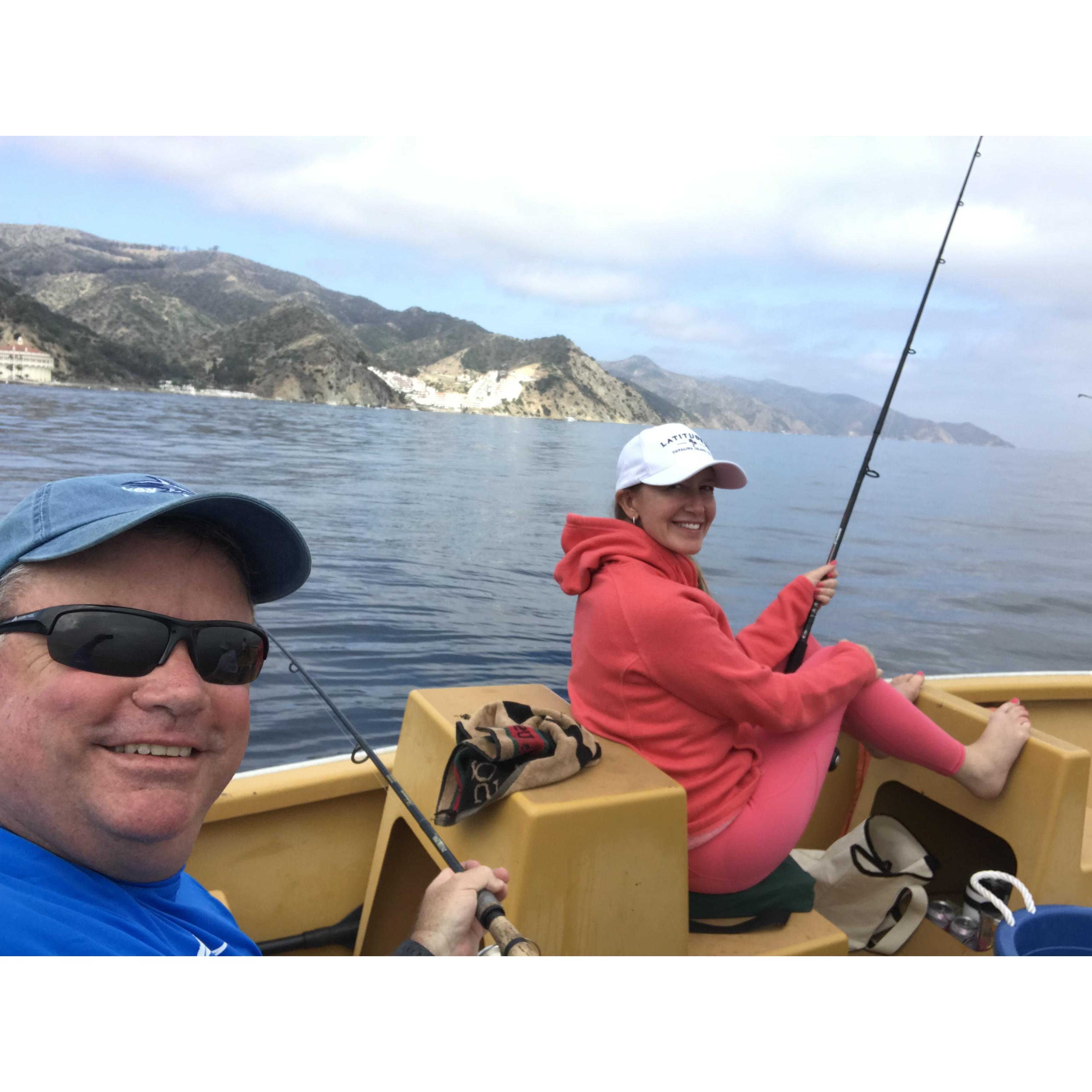 Fishing for sand dabs in Catalina