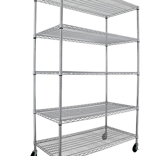 48 x 24 x 76 Metal Shelving Rack - 5 Tier Wire Shelf, Chrome, 4000 LBS Capacity, NSF Certified - Closet Storage, Garage Storage, Kitchen Storage for Home and Business Organization, Crescent