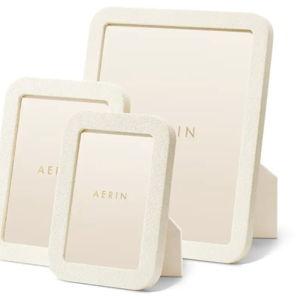 AERIN Modern Faux Shagreen Frame, 5" x 7" Cream