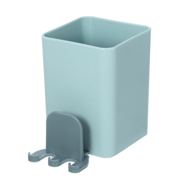Unique Bargains Wall Mounted Bathroom Toothbrush Holder 2.45"x3.39" Blue 1 Pc