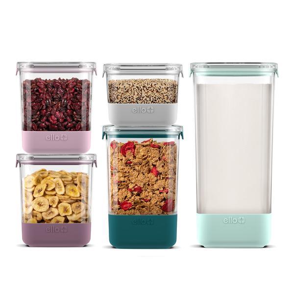 5pc Plastic Food Storage Canisters with Airtight Lids