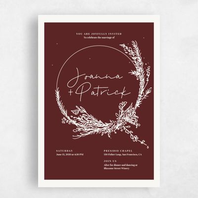 Wine, Red Wedding Invitation - Hopewell Circle