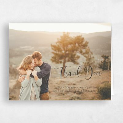 Grey Country Wedding Thank You - Saranac Photo