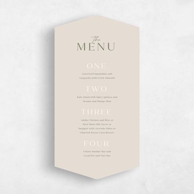 Beige Diamond Wedding Menu - Aneci