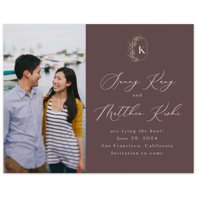 Brown Elegant Wedding Digital Save the Date - Eyota Photo