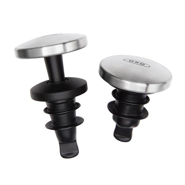 OXO® Perfect Seal Expanding Wine Bottle Stoppers in Grey/Black (Set of 2)