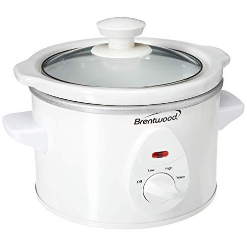 Brentwood SC-115W Slow Cooker, 1.5 Quart, White